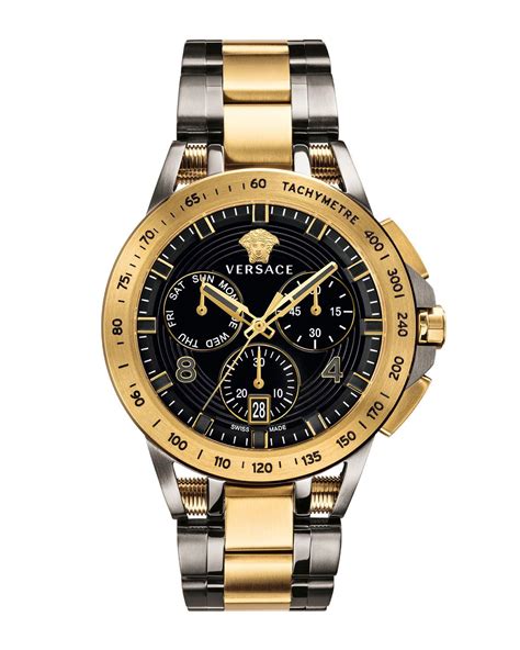 versace watches black and gold|versace chrono watch.